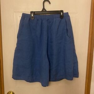 Flax Women’s Relaxed Blue Linen Shorts